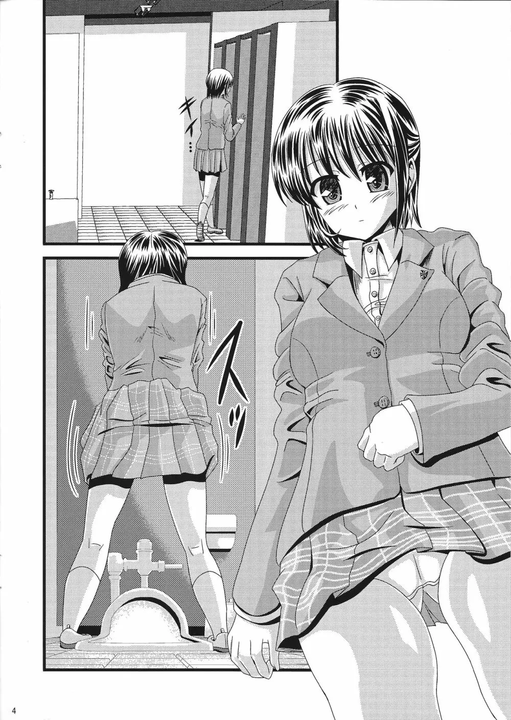 某有名女子校トイレ盗撮～聖○ミ○コ学園女子制服風スクール編～ Page.3