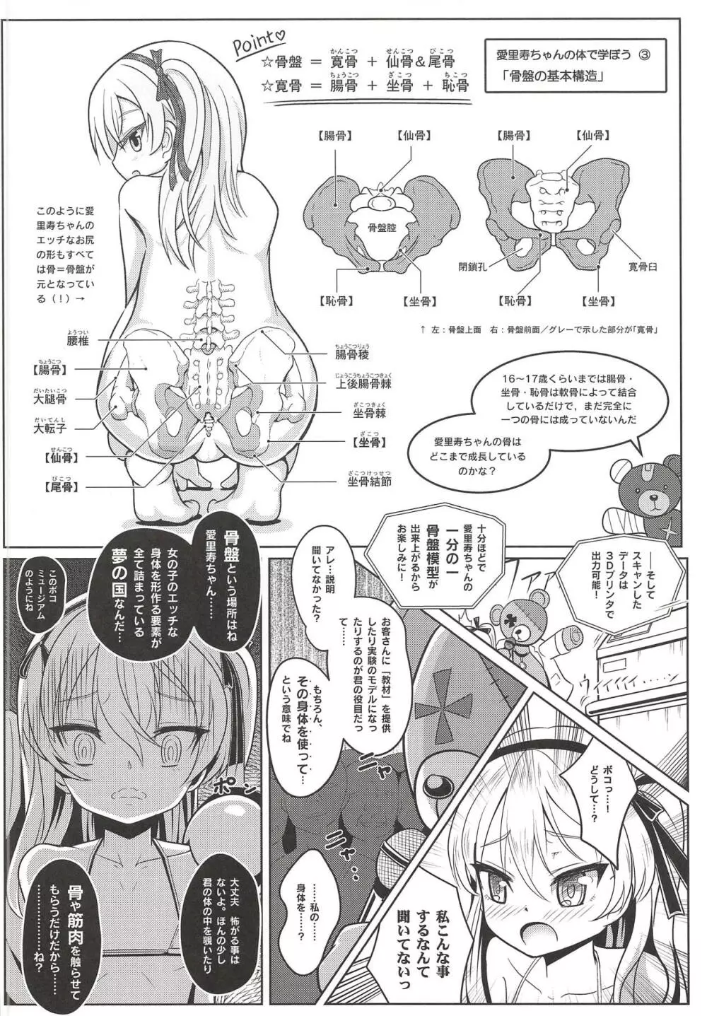 島田愛里寿ちゃんで学ぶ女の子の人体〈骨盤編〉上 Page.13