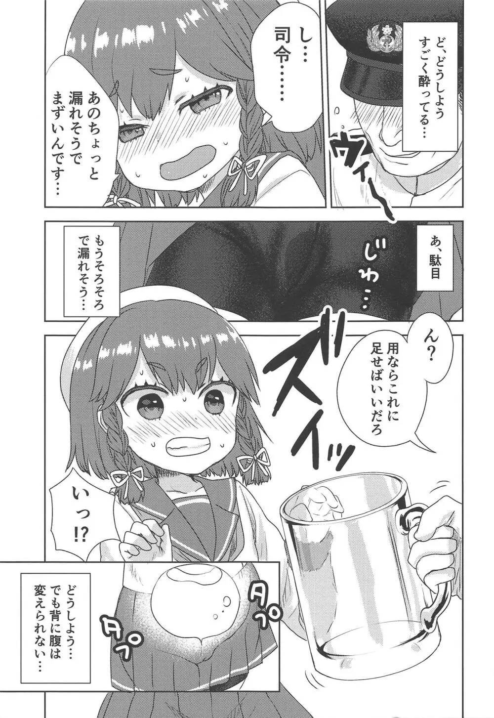 お酒が入っておトイレが近い択捉ちゃんにおしっこを強要する本 Page.4