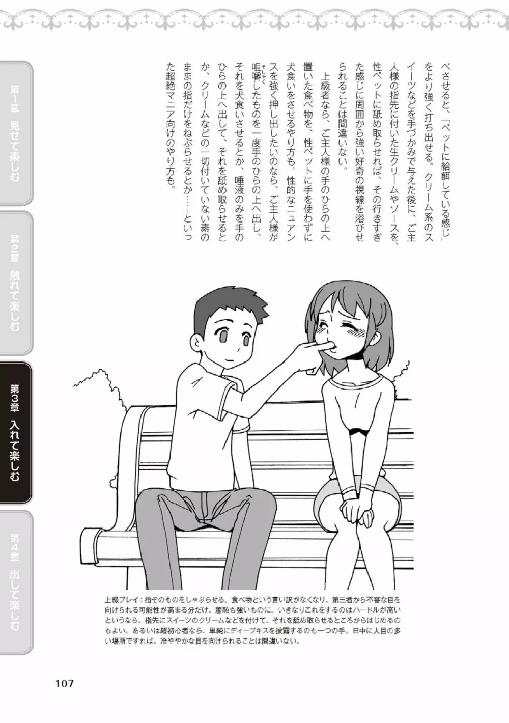 野外羞恥プレイ・露出青姦完全マニュアル イラスト版……そとプレッ！ Page.109