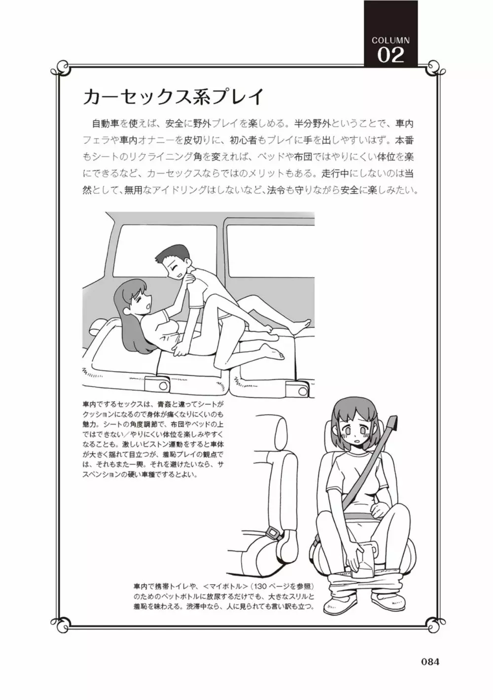 野外羞恥プレイ・露出青姦完全マニュアル イラスト版……そとプレッ！ Page.86