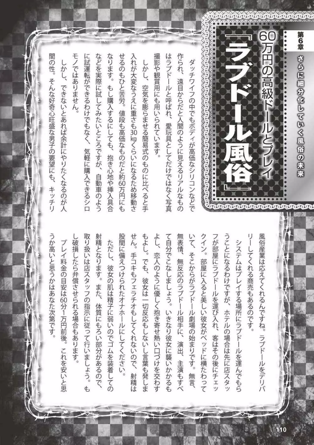 アブノーマル風俗入門 ラブドール風俗から、1000万円の風俗嬢まで Page.112