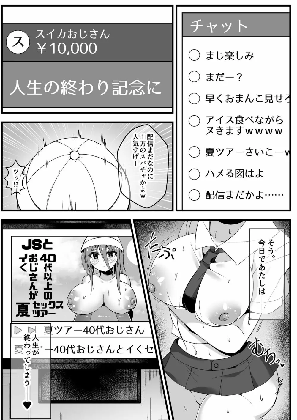 人気JS配信者が夏休みに全国回って各地のおじさんたちとハードなセックスしながらライブ配信やってみた Page.7