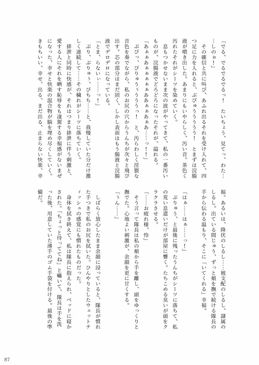 ア○スギア総合スカトロアンソロジー アクトレス排泄実態調査任務～スカポためるっすか!?～2 Page.85