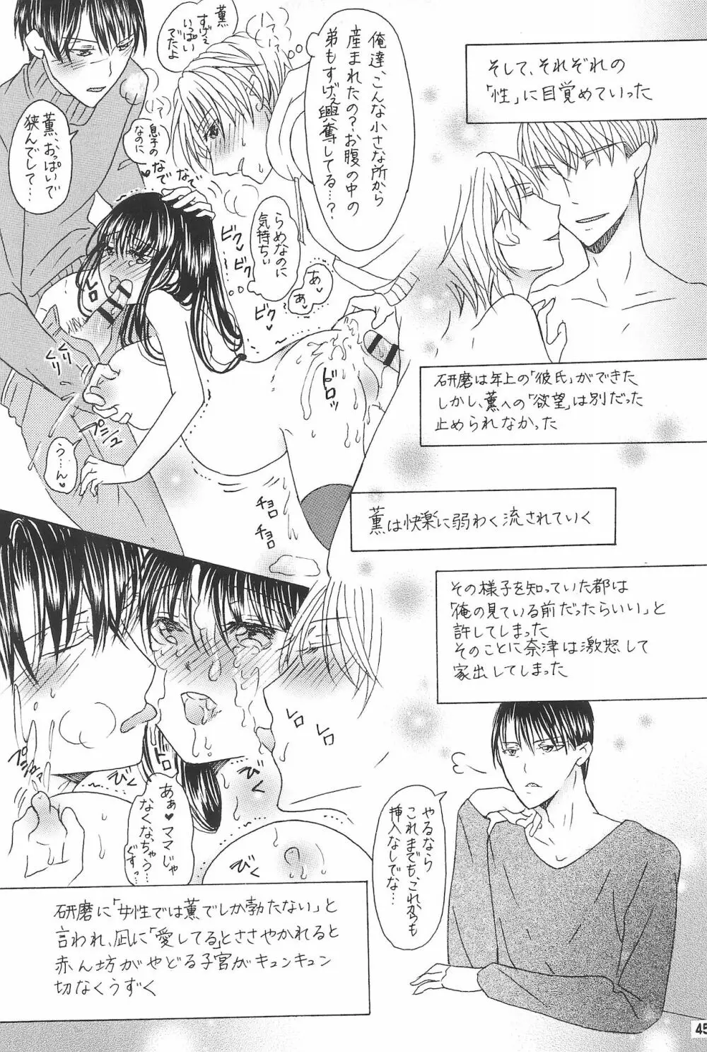 兄と巨乳妹とふたなり3Pと息子も...? ~子沢山家族です~ Page.47