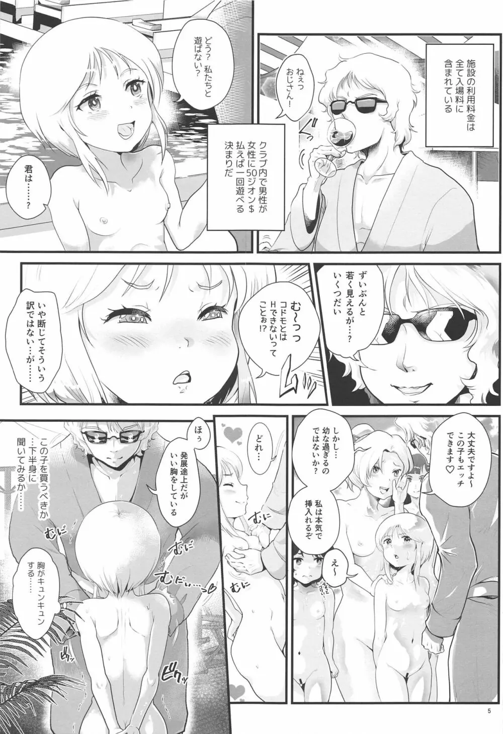 宇宙世紀援交少女 ~オールスター・高級サウナクラブ編~ Page.4