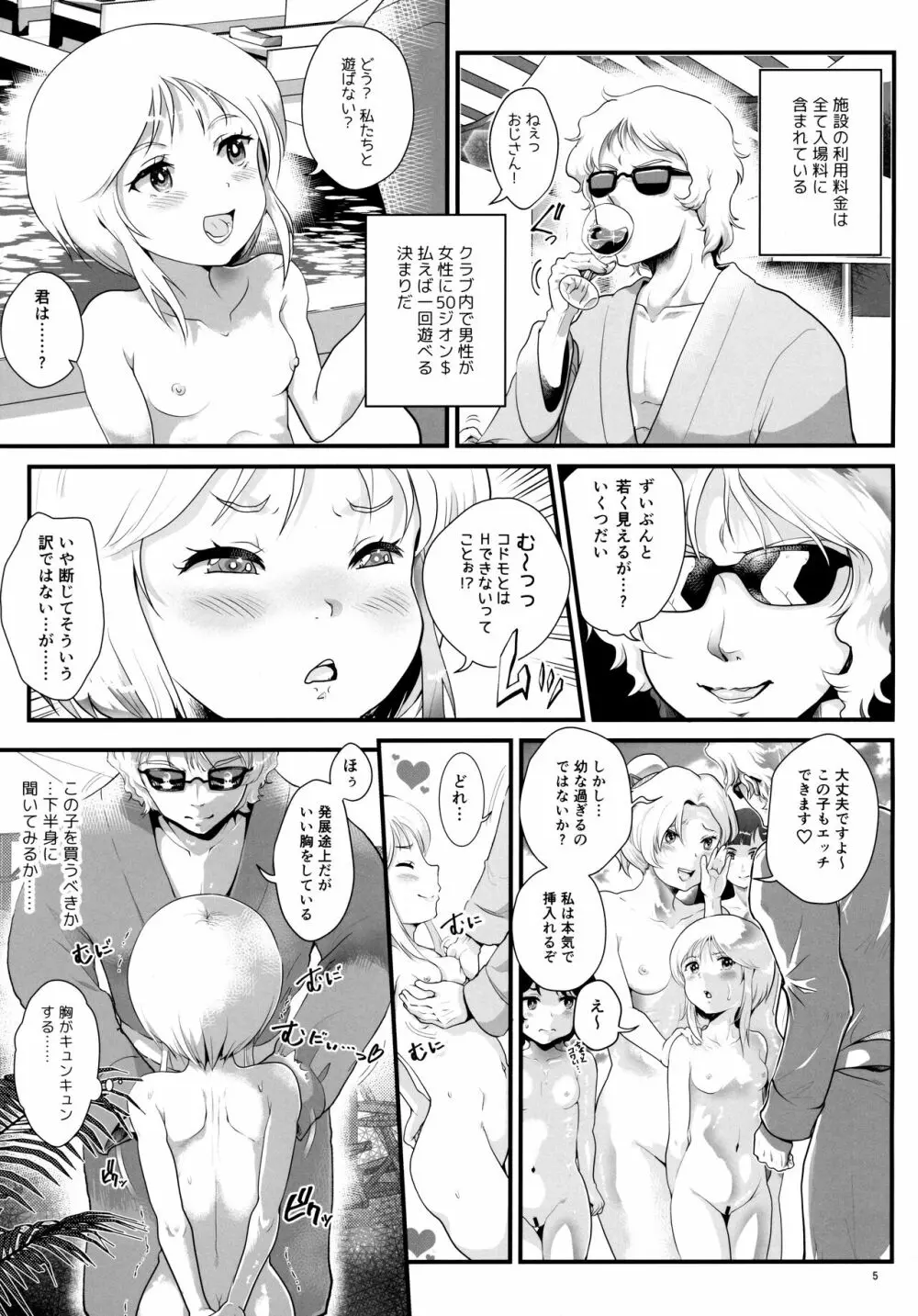 宇宙世紀援交少女 ~オールスター・高級サウナクラブ編~ Page.4