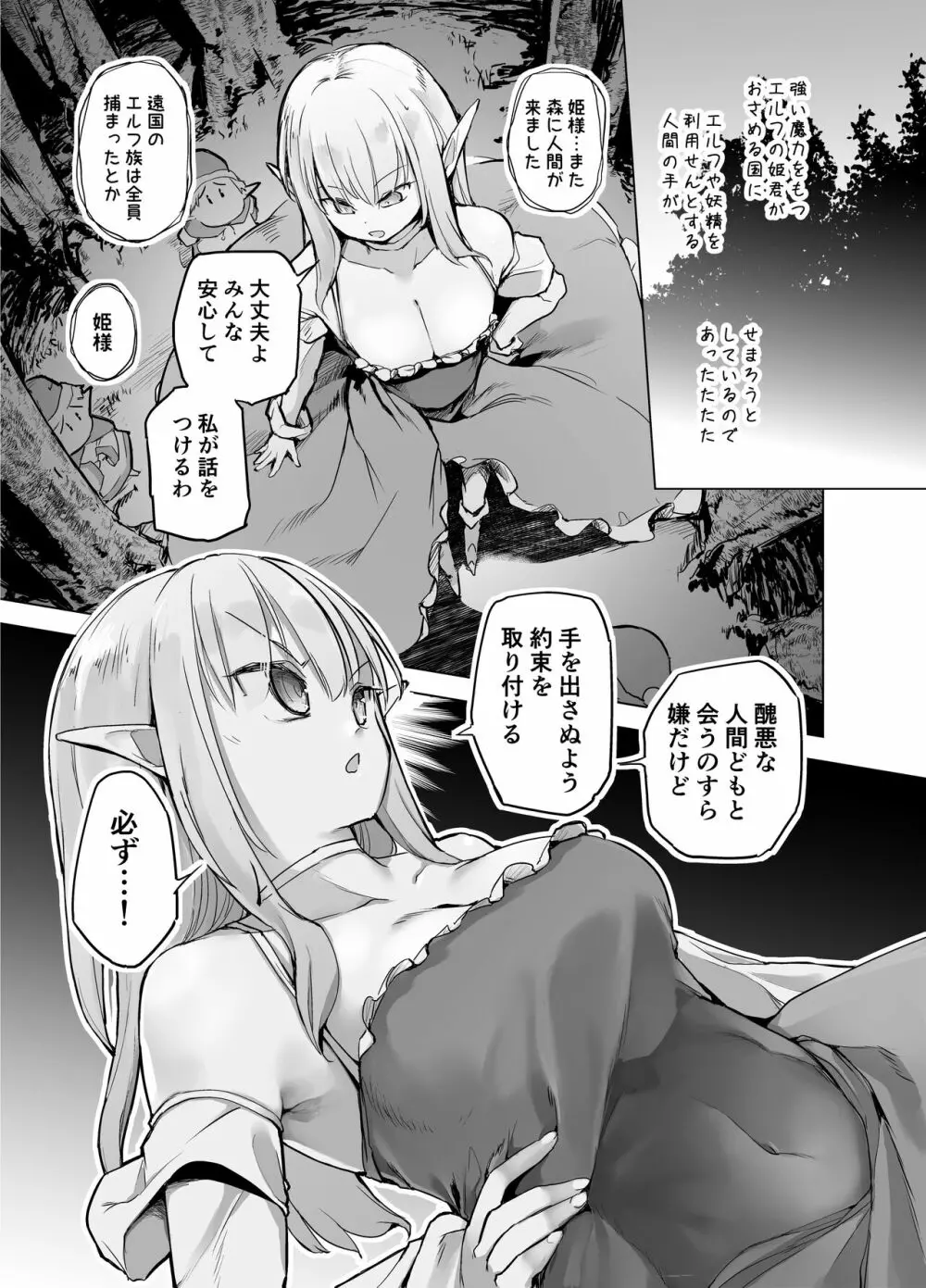 エルフの姫の誇りにかけて耐えます! Page.3