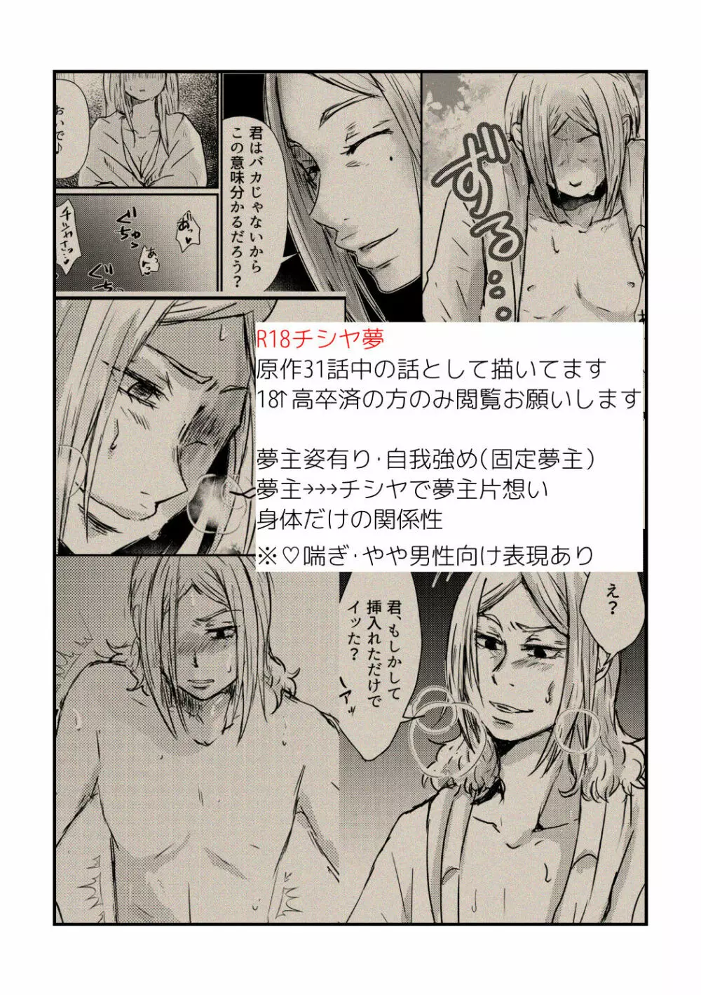 【R18夢漫画】チシヤが発散する話 Page.1